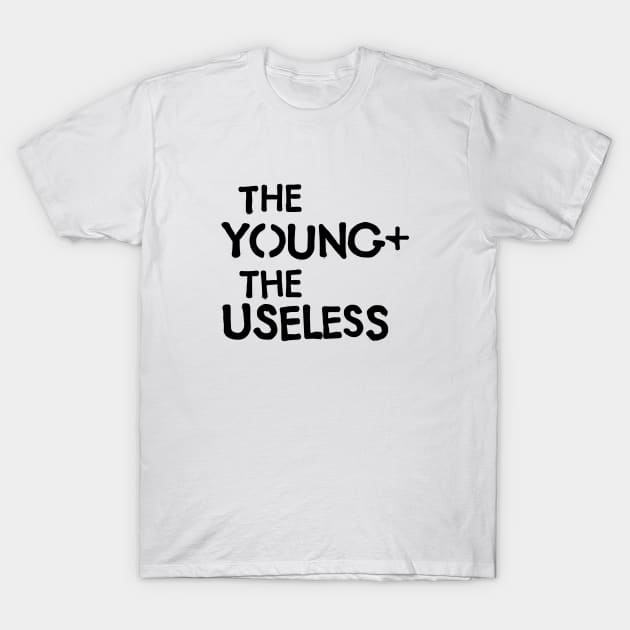 The Young and the Useless Grafitti Stencil Logo Black T-Shirt by Fresh Fly Threads